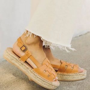 Soludos Sanibel Fisherman Sandal, Camel, Size 8